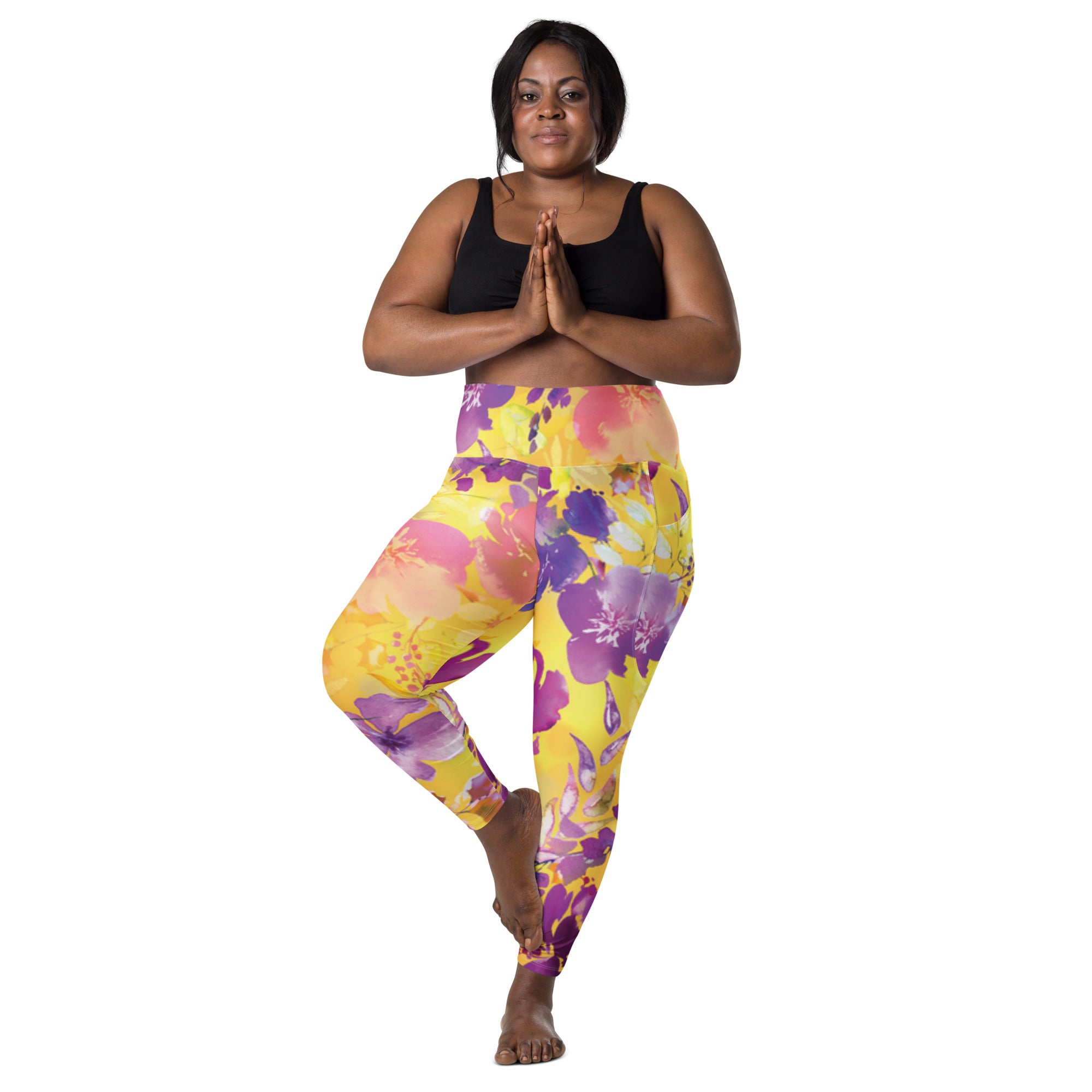Yellow Chinoiserie Leggings with Pockets | All Sizes